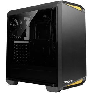 Antec NX100 mit Sichtfenster Midi Tower ohne Netzteil schwarz/gelb