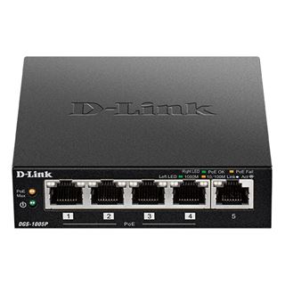 D-Link DGS-1005P/E 5-Port Desktop PoE+ Switch