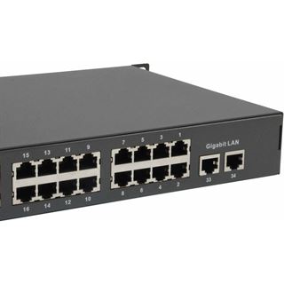 LevelOne Switch 34x FE FGP-3400W250 2xGE 19" 250W 32xPoE