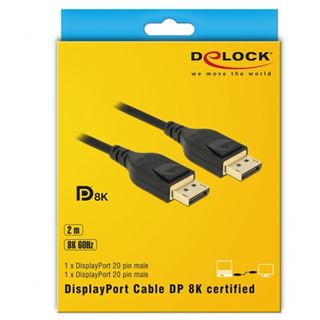 (€6,45*/1m) 2.00m Delock Displayport 1.4 Anschlusskabel