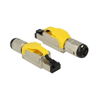 Delock RJ45 Stecker feldkonfektionierbar Cat.6A Metall, Zugentlastung