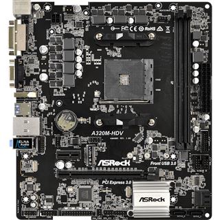 ASRock A320M-HDV Rev.3.0 AMD A320 So.AM4 Dual Channel DDR mATX Retail