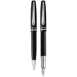 Pelikan Kugelschreiber + F&uuml;ller Jazz Elegance Metall schwarz