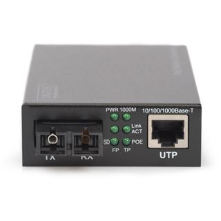 Digitus Konverter Gigabit PoE Singlem.Media RJ45/SC SM PSE