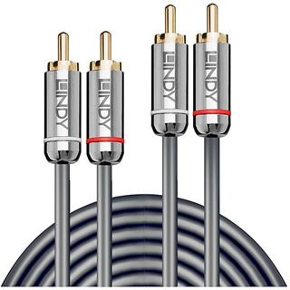 (&euro;5,45*/1m) 2.00m Lindy Koaxial Anschlusskabel Cromo 2x RCA