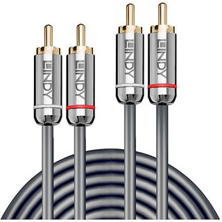 (&euro;2,38*/1m) 5.00m Lindy Koaxial Anschlusskabel Cromo 2x RCA