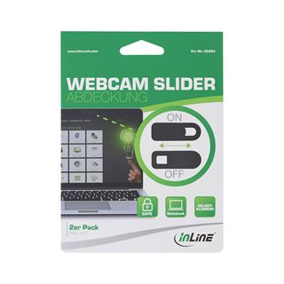 InLine Webcam Slider Abdeckung, 2er-Pack, schwarz