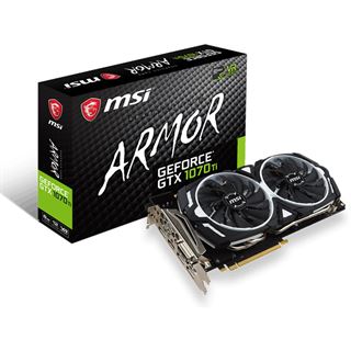 8GB MSI GeForce GTX 1070 Ti ARMOR 8G Aktiv PCIe 3.0 x16 Bulk Artikel