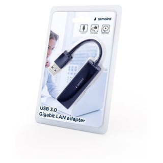 Gembird Adapter USB3.0 auf Gigabit LAN + Flash-Speicher schwarz