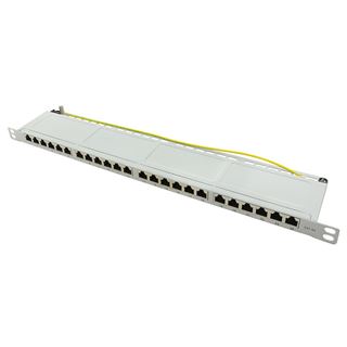 LogiLink 19" Cat.6A Patchpanel, 24-Port, grau, 0,5 HE