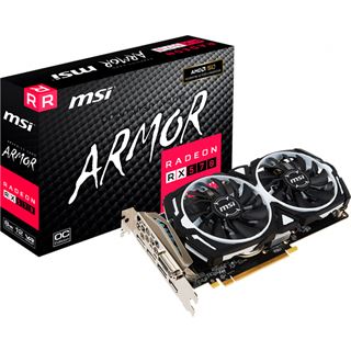 8GB MSI Radeon RX 570 ARMOR 8G OC Aktiv PCIe 3.0 x16, Bulk-Artikel