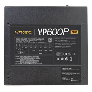 600 Watt Antec VP600P Plus Non-Modular 80+