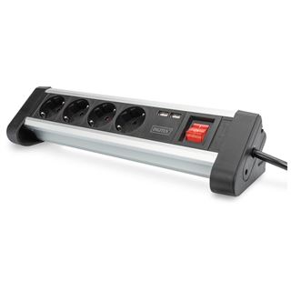 (&euro;10,63*/1m) 1.50m Digitus Steckdosenleiste alu/schwarz 4