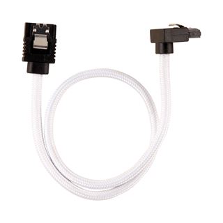 Corsair Premium Sleeved SATA-Kabel gewinkelt 30cm, weiss