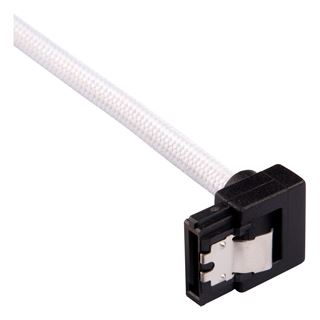 Corsair Premium Sleeved SATA-Kabel gewinkelt 30cm, weiss
