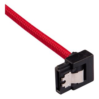 Corsair Premium Sleeved SATA-Kabel gewinkelt 30cm, rot