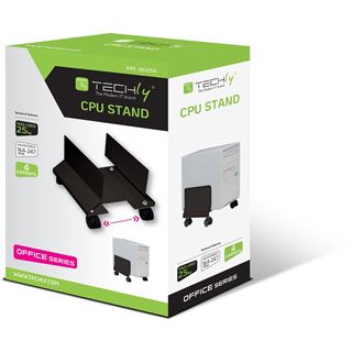 Techly CPU/PC Halterung mit Rollen, Metall, schwarz