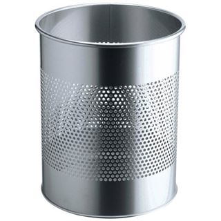 Durable Papierkorb Metall rund 15L Perforation 165mm silber