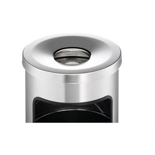 Durable Papierkorb Safe mit Ascher rund silber