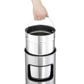 Durable Papierkorb Safe mit Ascher rund silber