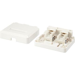 Equip Aufputzgeh&auml;use f. 2 Keystone Jack m. Abdeckung wei&szlig;