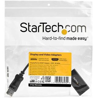 Startech DisplayPort auf HDMI Adapter mit HDR - 4K 60Hz - Schwarz -
