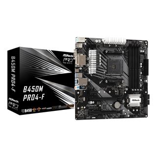 ASRock B450M Pro4-F AMD B450 So.AM4 Dual Channel DDR4 mATX Retail