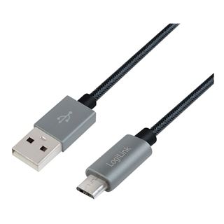 LogiLink USB zu Micro USB Sync- u.Ladekabel, grau