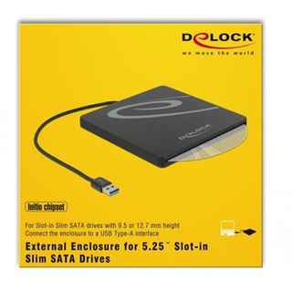 Delock Gehäuse f. 5.25 Slot-in Slim SATA Laufwerke 9,5 / 12,7 mm