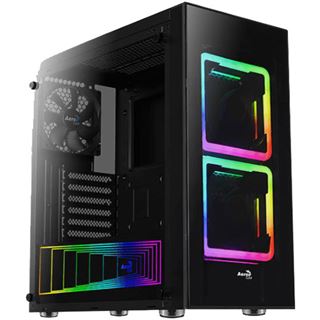 AeroCool Tor mit Sichtfenster Midi Tower ohne Netzteil schwarz