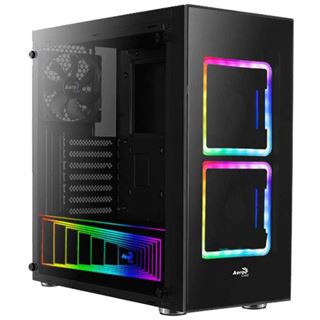 AeroCool Tor mit Sichtfenster Midi Tower ohne Netzteil schwarz
