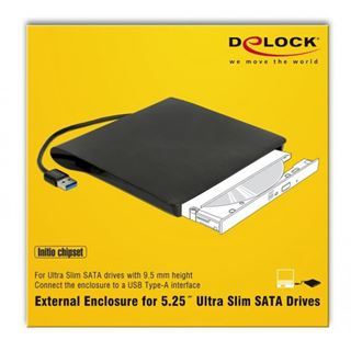 Delock Gehäuse für 5.25 Ultra Slim SATA Laufwerke 9,5 mm zu