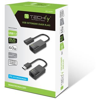 Techly USB Verlängerung über RJ45 Netzwerkkabel bis 60 Meter