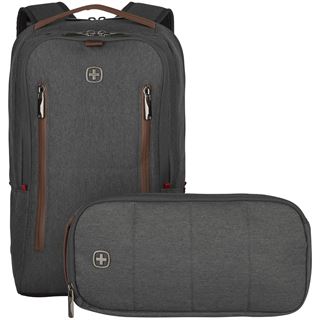 Wenger City Upgrade 16 Laptop Backpack w/ Cross Body Day Bag, grau