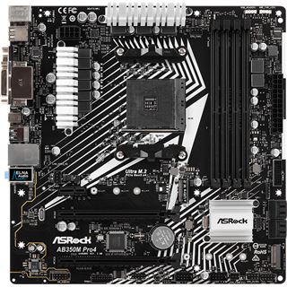 ASRock AB350M Pro4 R2.0 AMD B350 So.AM4 Dual Channel DDR4 mATX Retail