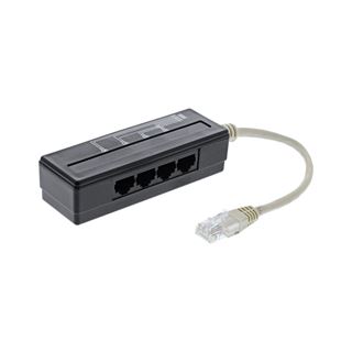 InLine 4-fach Telefon Port Splitter, RJ45 Stecker an 4x RJ45 Buchse,