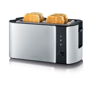 Serverin 4-Scheiben-Toaster AT 2590, Edelstahl / schwarz