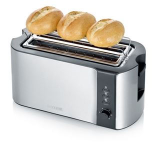 Serverin 4-Scheiben-Toaster AT 2590, Edelstahl / schwarz