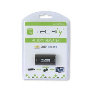 Techly HDMI2.0 Repeater 4K, Signal Verstärker, 40 Meter