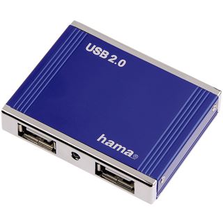 Hama 00078497 4-port USB 2.0 extern ohne Netzteil blau