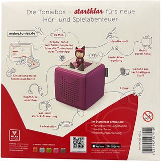 Tonies Starterset ( Toniebox + Kreativ-Tonie-Hörfigur), beere