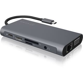 Icy Box Dockingstation IcyBox USB-C -> USB3.0/HDMI/VGA/LAN/SD/mSD/