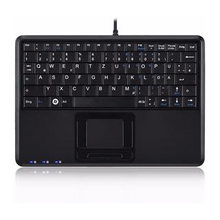 Perixx PERIBOARD-510 H PLUS ES, Mini USB-Tastatur, Touchpad, Hub,