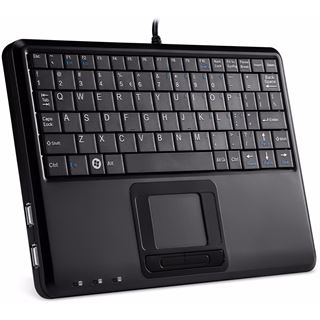 Perixx PERIBOARD-510 H PLUS ES, Mini USB-Tastatur, Touchpad, Hub,