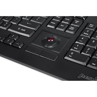 Perixx PERIBOARD-321 DE, Rückbeleuchtete Tastatur, Trackball,