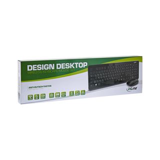 InLine Design Desktop, Tastatur-Maus Set, USB 2,4GHz, DE, schwarz