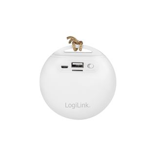 LogiLink Bluetooth Lautsprecher V4.2 mit Schlaufe, weiss/grau