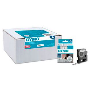 Dymo D1 Schriftbandkassette 9 mm x 7 m, 10er, schwarz/weiss