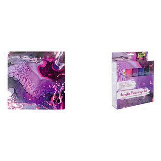 Folia Acrylic Pouring-Set "INTENSIV", 5 Farben/1 Keilrahmen