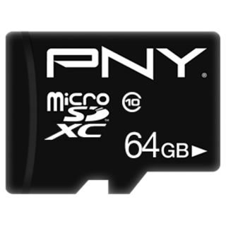 64GB PNY Micro SD Card Performance Plus XC Class 10 SD adapter